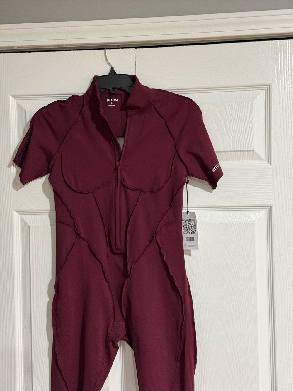 Maroon One-Piece Active Zip Romper